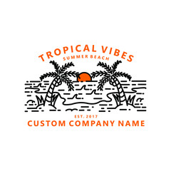 Tropical vibes summer beach illustrations custom company
