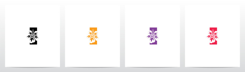 Hibiscus Flower On Letter Logo Design I © recehan