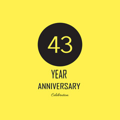 Anniversary celebration on yellow background. Vector festive illustration. Birthday or wedding party event decoration