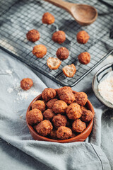 Fried home made italian traditional meatballs
