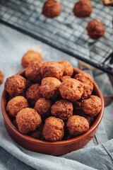 Fried home made italian traditional meatballs