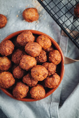 Fried home made italian traditional meatballs