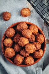 Fried home made italian traditional meatballs