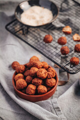 Fried home made italian traditional meatballs