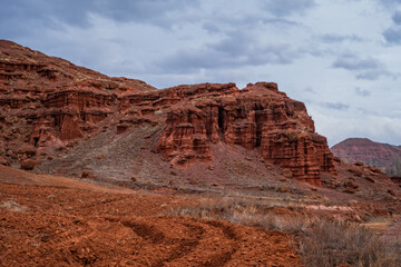 The Narman Peribacalari Fairy Chimneys in the Narman province of Erzurum,TURKEY. January 2021