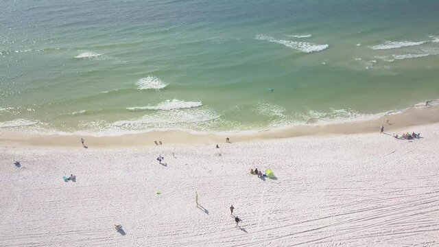 529 Aerial view of people on the beach in Destin Florida