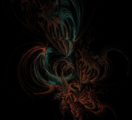 3D rendering abstract digital background.Fractal a never-ending pattern.