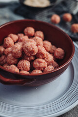Raw home made Italian traditional meatballs