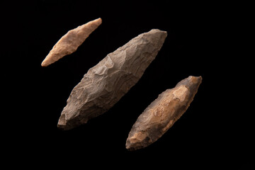 three javelin points. From the paleolithic