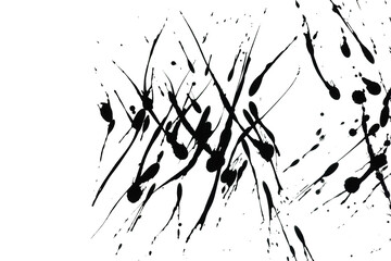 Black ink or watercolor textures splashes and streaks on white background,Abstract watercolor,Abstract ink