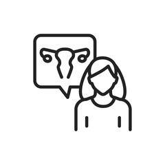 Obstetrician gynecologist line icon. Outline pictogram for web page.