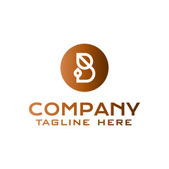 logo for company initial B with oil and water drop icon