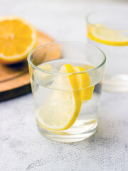 Fresh homemade lemonade or lemon water