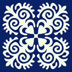 Square Asian pattern of the nomads of Central Asia and Kazakhstan, Kyrgyzstan. Nomadic ethnic stamp style. Asian ornaments.