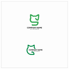 Simple vector simple cat logo template