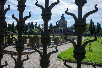 Crespi d'Adda, Italy. The monumental cemetery of this workers' town, a World Heritage Site