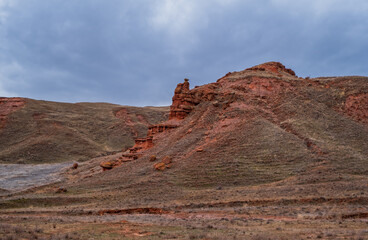 Fototapeta premium The Narman Peribacalari Fairy Chimneys in the Narman province of Erzurum,TURKEY. January 2021
