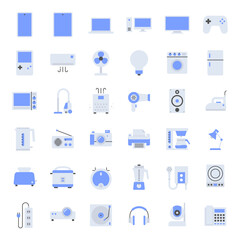 Flat home appliances Icons.