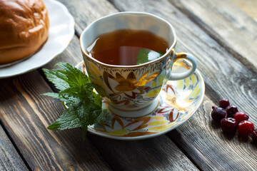 cup of tea with mint