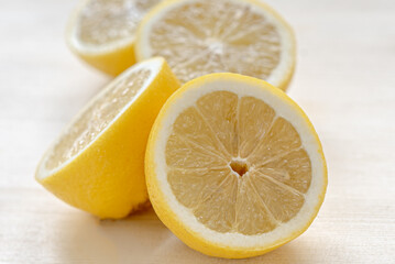 lemon on a wooden table