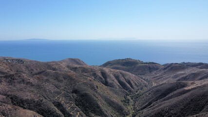 Fototapeta na wymiar Solstice Hike top view- Malibu, Los Angles