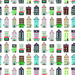 Home seamless pattern for packaging, holiday, background