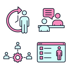 Set of Headhunting icon. Headhunting And Recruiting pack symbol template for graphic and web design collection logo vector illustration