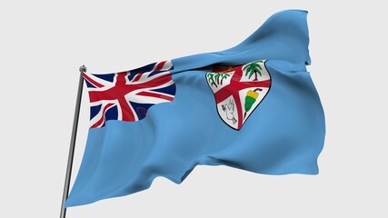 Fiji FLAG ISOLATED IN GREAY BACKGROUND.333