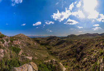 landscape with blue sky near Cala Torta, majorca, spain