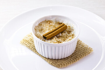 sweet quinoa porridge with fruits and cinnamon. Made without milk, lactose free