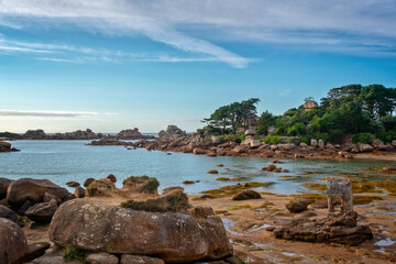 Beach of Ploumanach in Perros-Guirec, Côtes d'Armor, Brittany, France