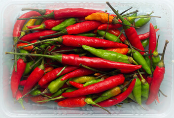 The picture above forms a close-up of red chili peppers as a food or vegetable seasoning or spicy spice for cooking in a background image.