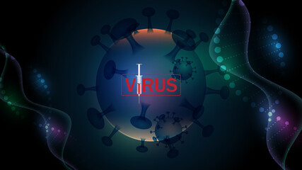 Coronavirus disease 2019 (Covid-19) ,Novel Coronavirus Pneumonia(NCP) ,2019-nCoV, Virus cell on background,vector illustration.