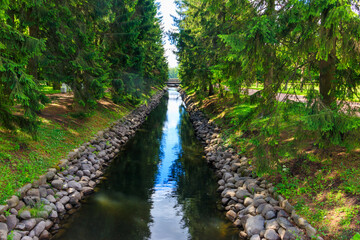 Fish channel in the Catherine Park in Tsarskoye Selo, Pushkin, Russia