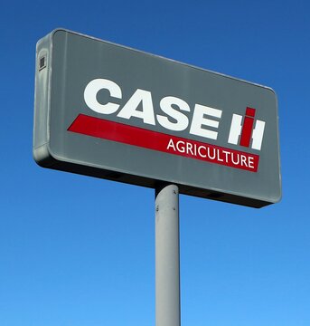 Pradamano, Italy. February 28, 2021. Case IH logo on the signboard outside the local dealership. It is an american manufacturer of agricultural machineries and equipments