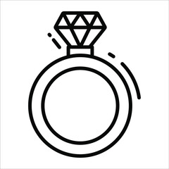 diamond ring line icon, Women's day sign and symbol icon.