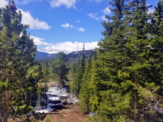 Fototapeta na wymiar Rocky Mountain National Park, Mount Meeker, landscape of mountains with snowcapped peaks