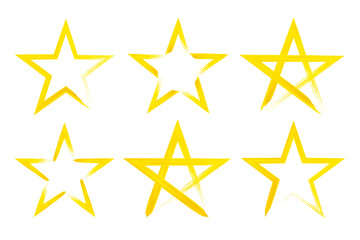 Yellow hand drawn outline stars