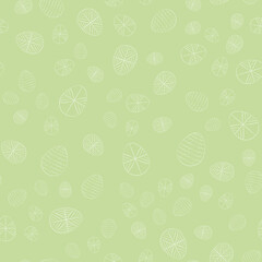 Happy Easter pattern. Easter pastel green background. Easter eggs whith traditional ornaments. Printable for scrapbooking, paper, greeting cards, paper.