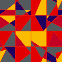 Decorative seamless pattern. Design with colored geometric shape. Abstract background for Design, Wallpaper, Fashion Print. Vector.