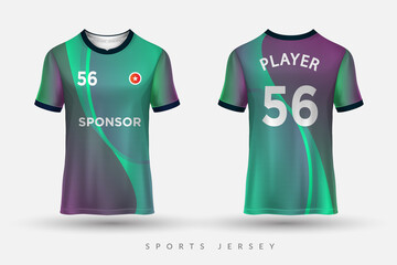 Football jersey and t-shirt sport mockup template, Graphic design for football kit or activewear uniforms, customize logo and name, Easily to change colors and lettering styles in your team.
