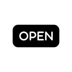Open vector glyph icon on white background