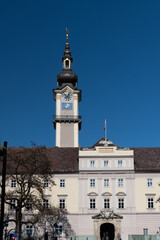 Fototapeta na wymiar Linzer Landhaus is a renaissance building in Linz, Austria. Linz Landhaus is the seat of the Upper Austrian provincial government. 28.02.2021
