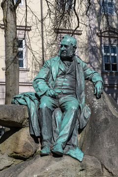 Adalbert Stifter Monument in front of Landtag Building in Linz. This Monument was Created by Hans Rathausky in 1902 and Unveiled 24. Mai 1902. Adalbert Stifter was an Austrian writer, poet, painter