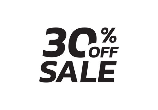 30 percent price off icon, label or tag for sale. Discount badge or sticker design. Vector illustration.