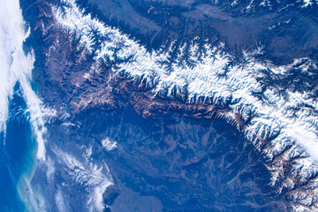 Satellite view of the mountains in Georgia. Digital Enhancement. Elements of this image furnished...