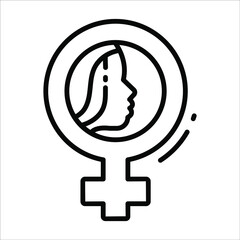 female sign line icon, Women's day sign and symbol icon.