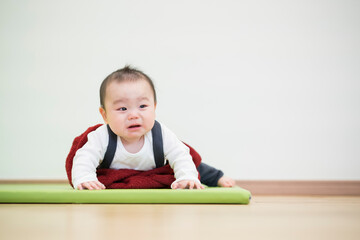 床をハイハイする赤ちゃん