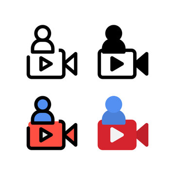 Personal Record and shooting for YouTube Video Channel Icon, Logo, and illustration