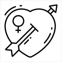 heart line icon, Women's day sign and symbol icon.